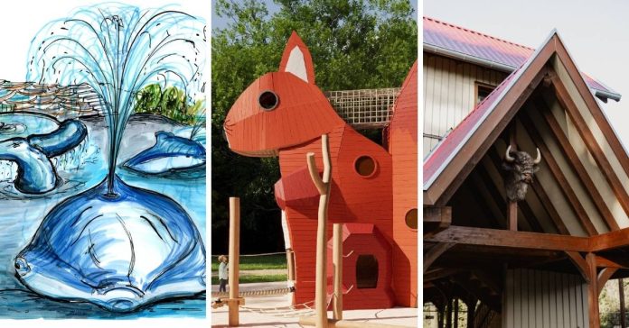 Einblicke in die neuen Attraktionen des Ketteler Hofs 2025: Die fantasievolle Wasserwelt, das gigantische Eichhörnchen-Klettergerüst und der authentische Western-Bahnhof.“ Urheber: Ketteler Hof, bereitgestellt von UnS Kunst, SIK-Holzgestaltung GmbH und Heimatmomente Fotografie