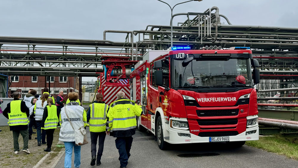 Kreisweite Feuerwehrübung im Chemiepark Marl Zusammenarbeit funktioniert