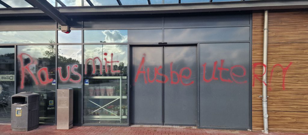 Vandalismus bei Edeka Bleise