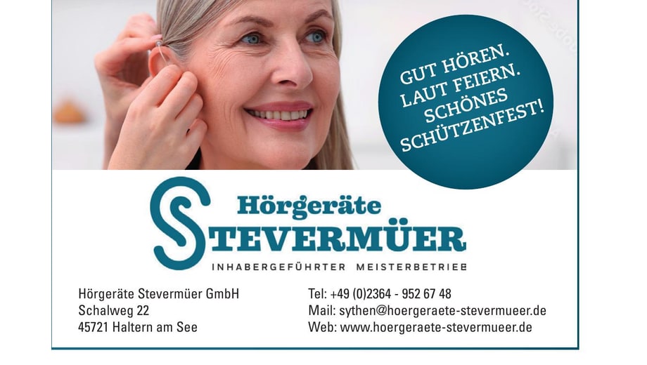 Anzeige Hörgeräte Stevermüer zum Schützenfest Alt-Hamm-Bossendorf
