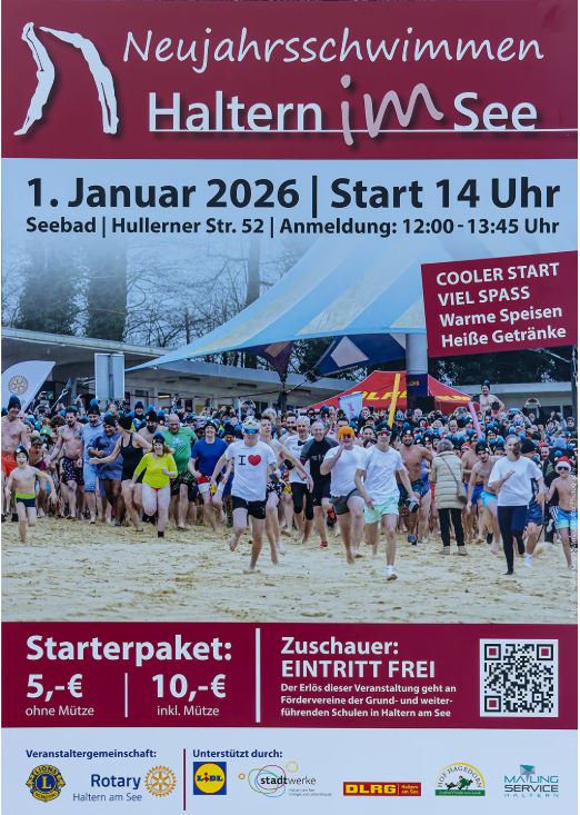 Neujahrsschwimmen in Haltern am See 2026