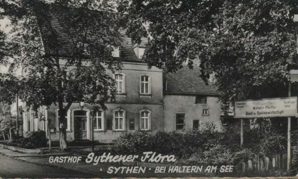Historische Aufnahme der Sythener Flora als Gasthof Pfeiffer in Haltern-Sythen