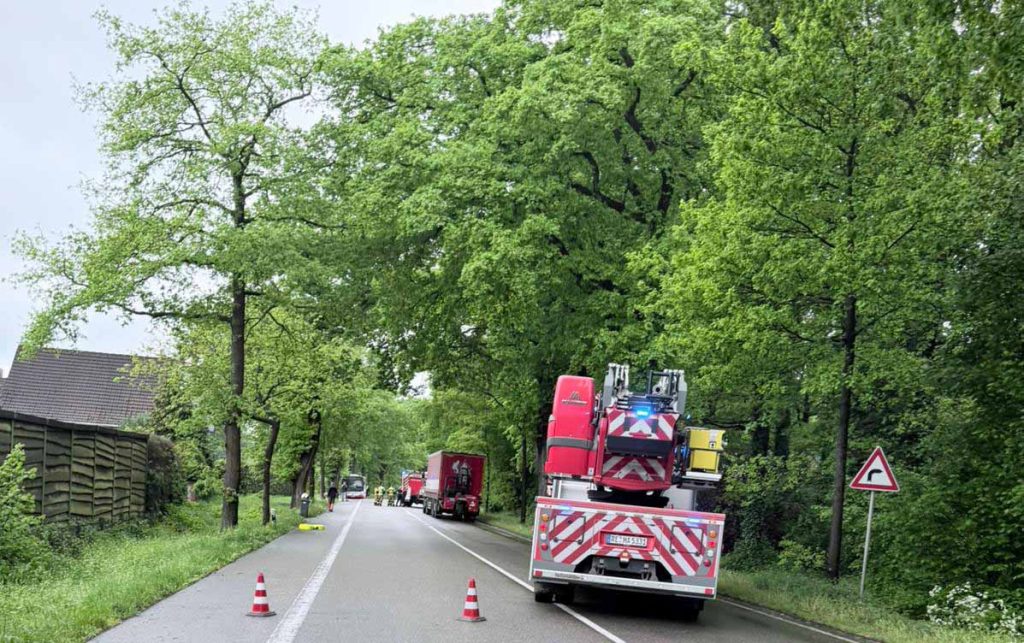 Nach Brand in einem Bus bei Haltern B58 gesperrt