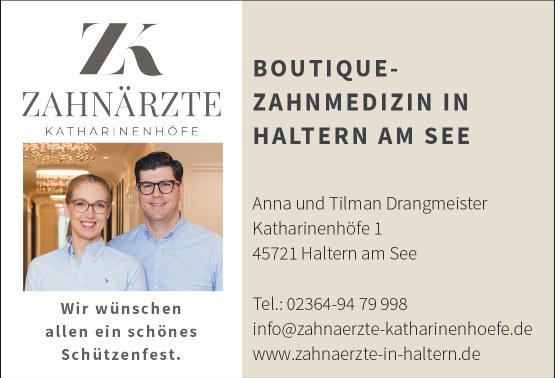 Anzeige Zahnärzte Katharinenhöfe zum Schützenfest Alt-Hamm-Bossendorf