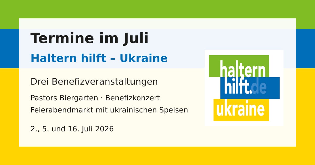 Haltern hilft Ukraine Termine im Juli 2026 in Haltern am See