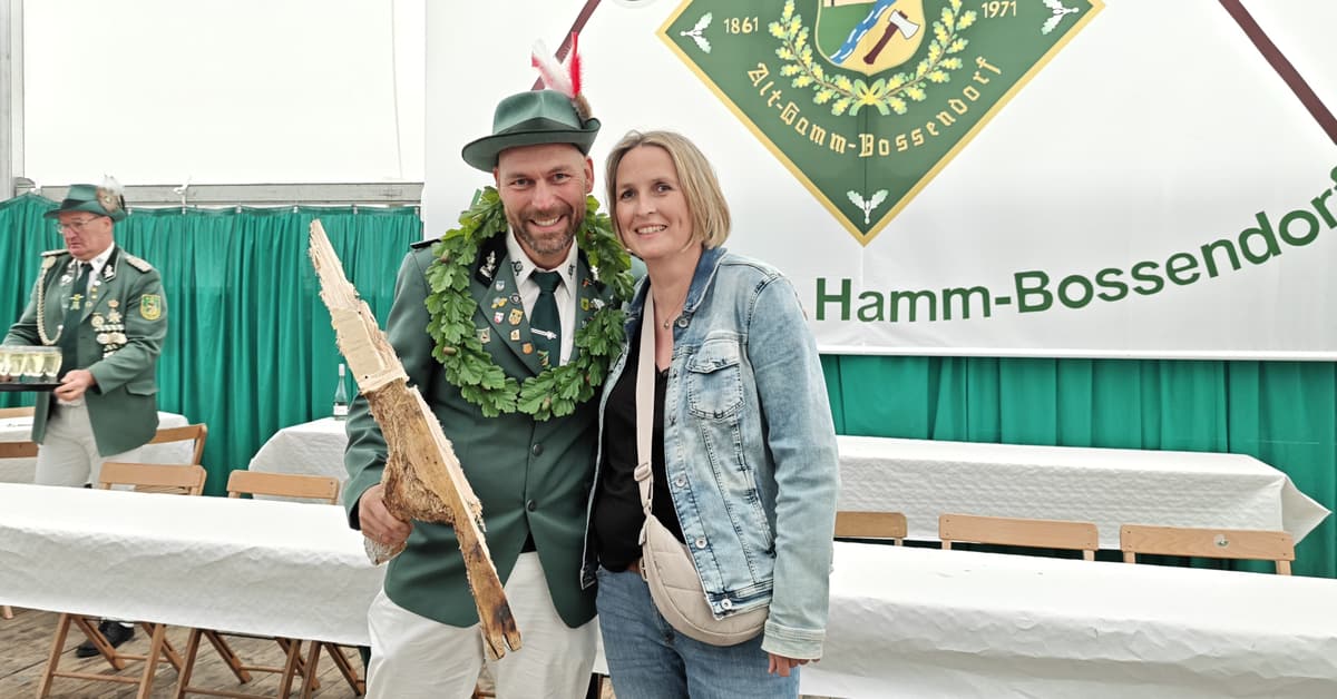 Marcel Hüser und Petra Hovenjürgen als neues Königspaar beim Schützenfest Hamm-Bossendorf 2026