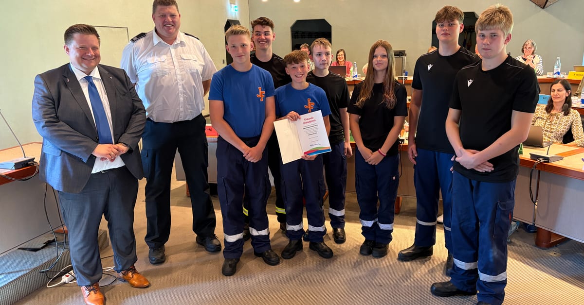Jugendfeuerwehr Haltern am See mit Urkunde beim Heimatpreis 2026