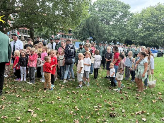Kinder und Begleiter beim Kindersch&uuml;tzenfest der Sch&uuml;tzengilde Haltern