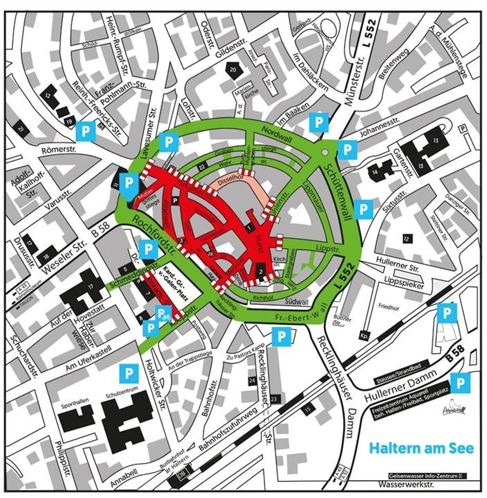 Verkehrsplan zum Heimatfest Haltern 2026 in der Innenstadt