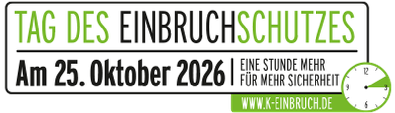Tag des Einbruchschutzes am 25. Oktober 2026 – eine Stunde mehr für mehr Sicherheit
