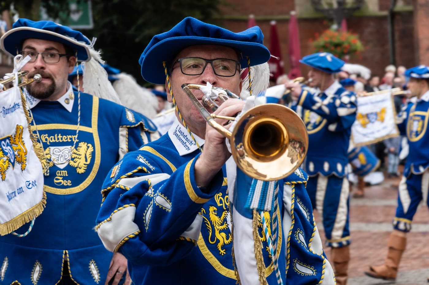 Trompeter der Fanfaren Haltern beim Jubiläumsauftritt
